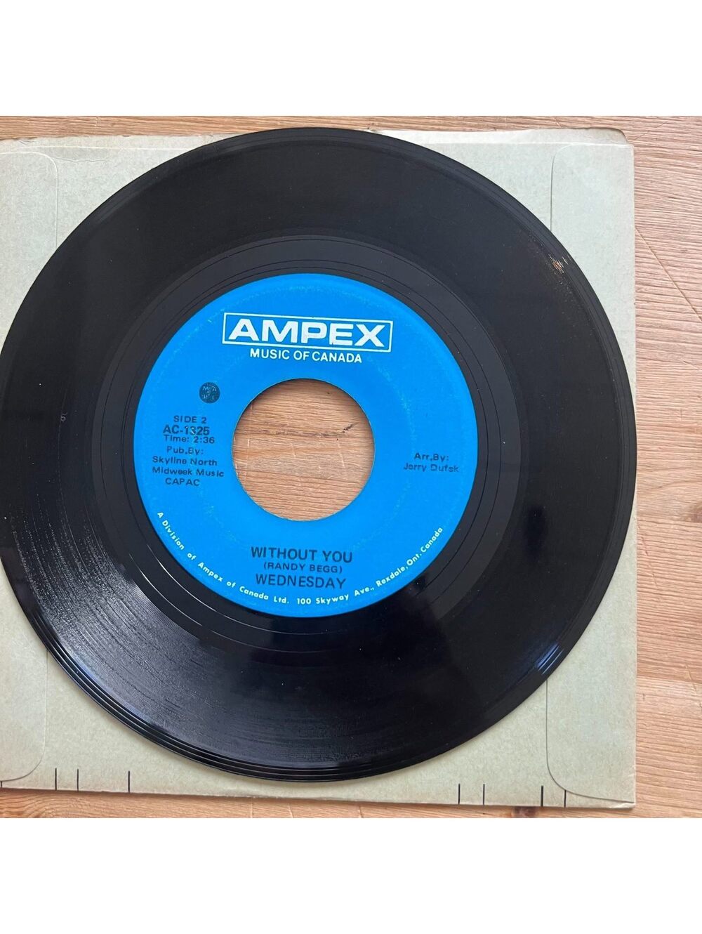 Wednesday - Without You/Last Kiss 45rpm VG+ R19